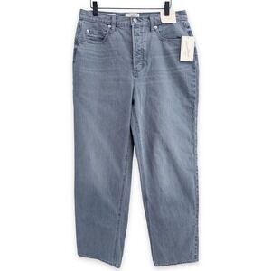 NWT Universal Thread Highest-Rise Straight Jeans Women 12R Gray Denim 90s Style